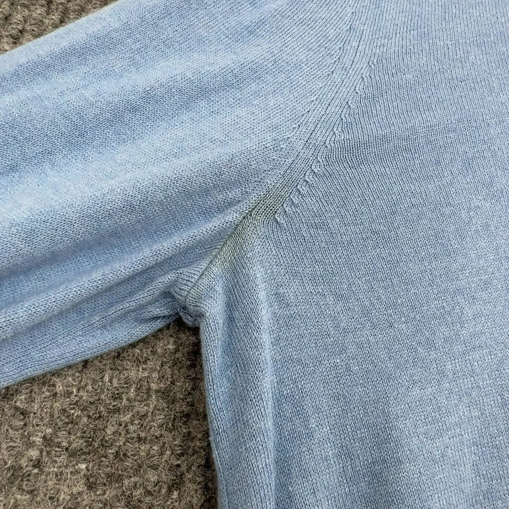 Banana Republic Sweater Mens M Blue Silk Cotton Cashmere V Neck Luxury Preppy
